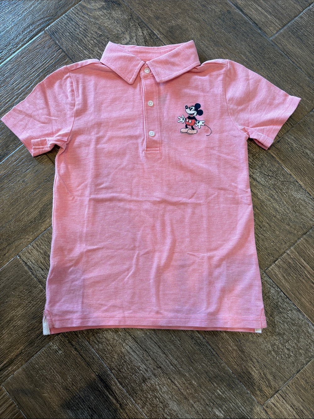 Janie and Jack x Disney Pink Polo with Embroidered Mickey